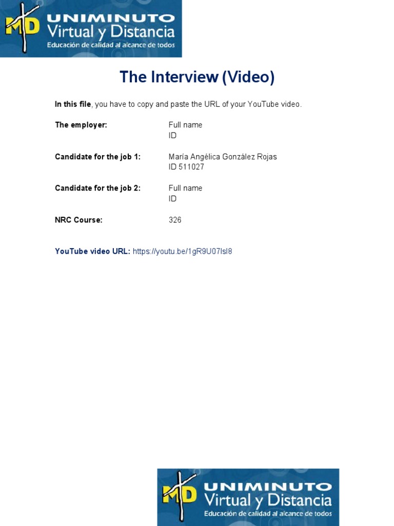The Interview (Video) | PDF