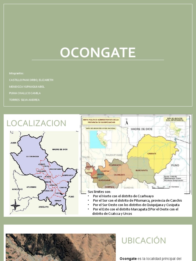 Datos Clave sobre Ocongate, Perú | PDF | Agricultura | Naturaleza