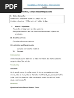 English III Module 3 Activities Simple Present Questions