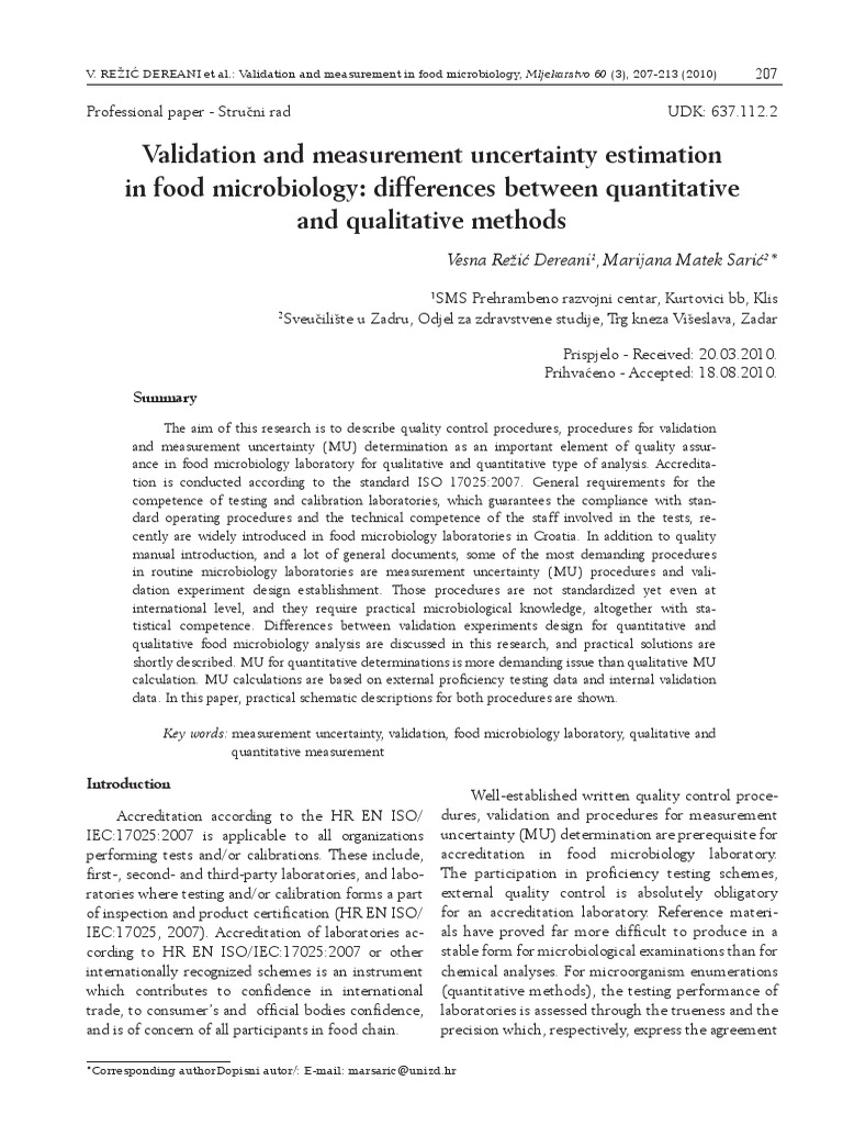 Validation in Food Microbiology Methods | PDF | Sensitivity And ...