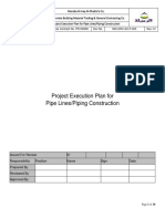 Project Execution Plan For Pipe Lines - Piping Construction