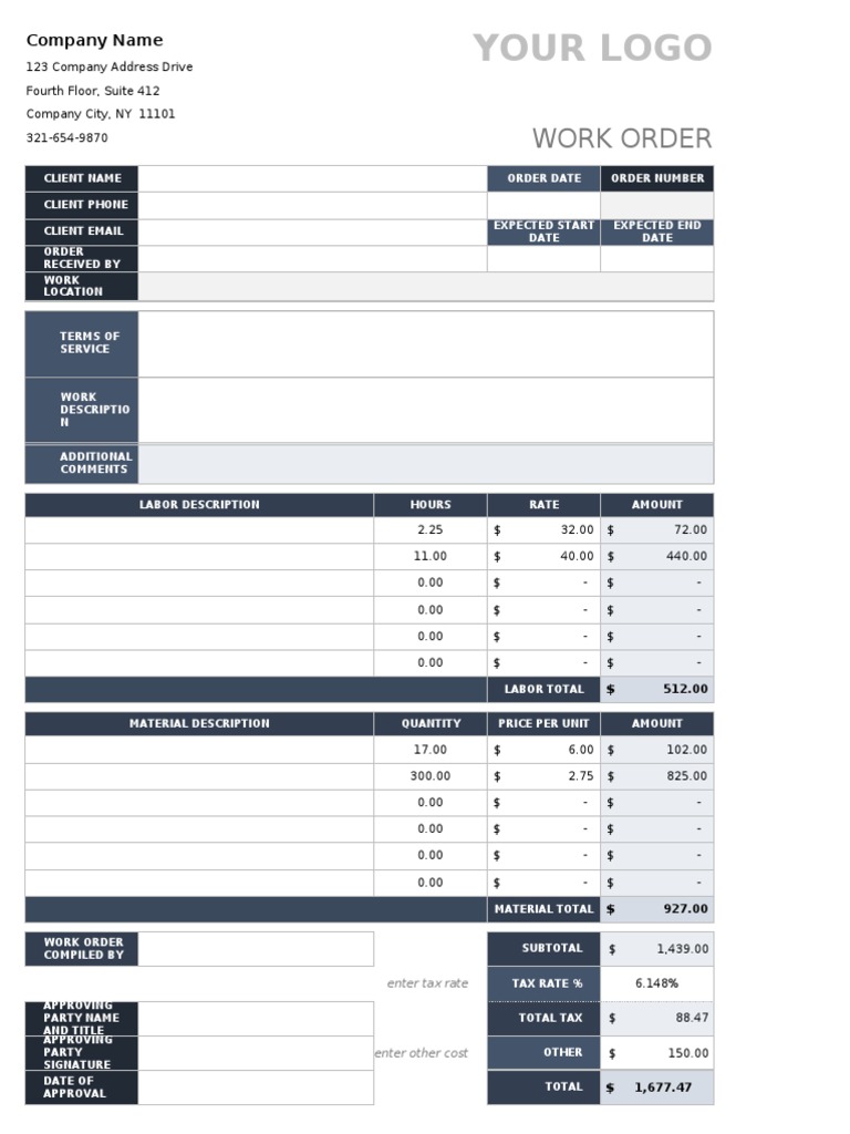 Maintenance Work Order Template | PDF | Economies | Business