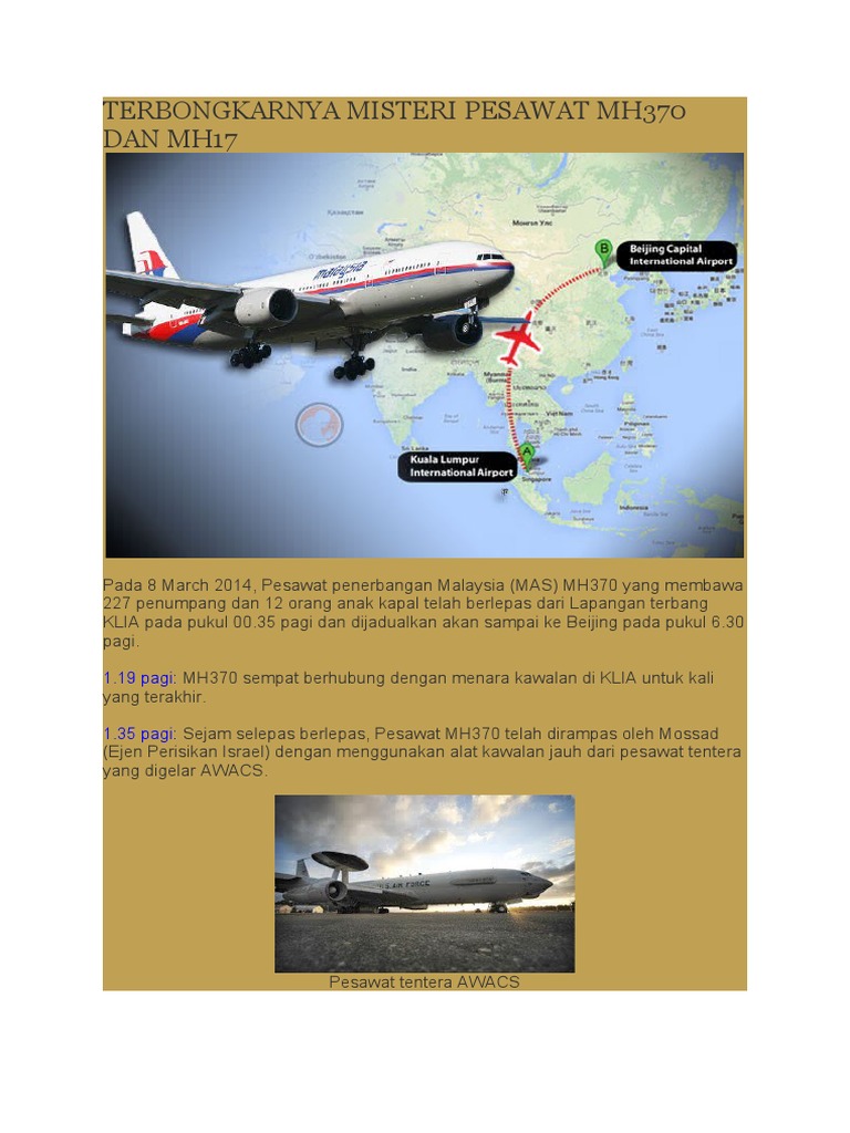Terbongkarnya Misteri Pesawat Mh370 Dan Mh17 Pdf