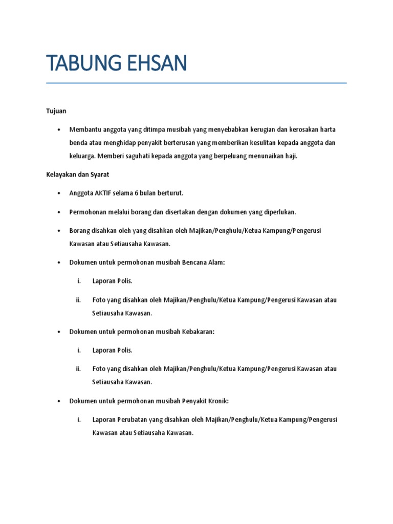Tabung Ehsan | PDF