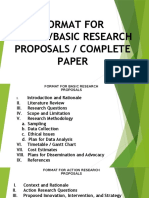 Format For Action/Basic Research Proposals / Complete Paper