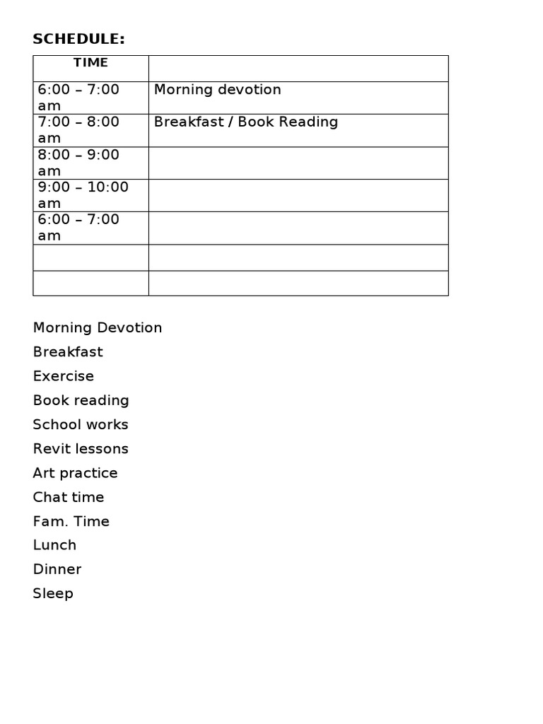 Schedule | PDF