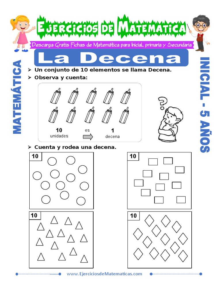 Actividades sobre la Decena para Niños | PDF