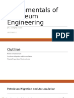 Fundamentals of Petroleum Engineering Lecture 2: Petroleum Migration and Accumulation
