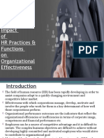 Impact of HR Practices & Functions On Organizational Effectiveness