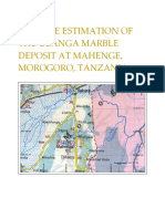 Resouce Estimation of The Ulanga Marble Deposit at Mahenge, Morogoro, Tanzania