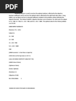 Sensitivity Analysis: Lindo Input & Results