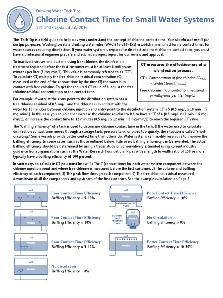 Chlorine Contact Time PDF Disinfectant Gallon