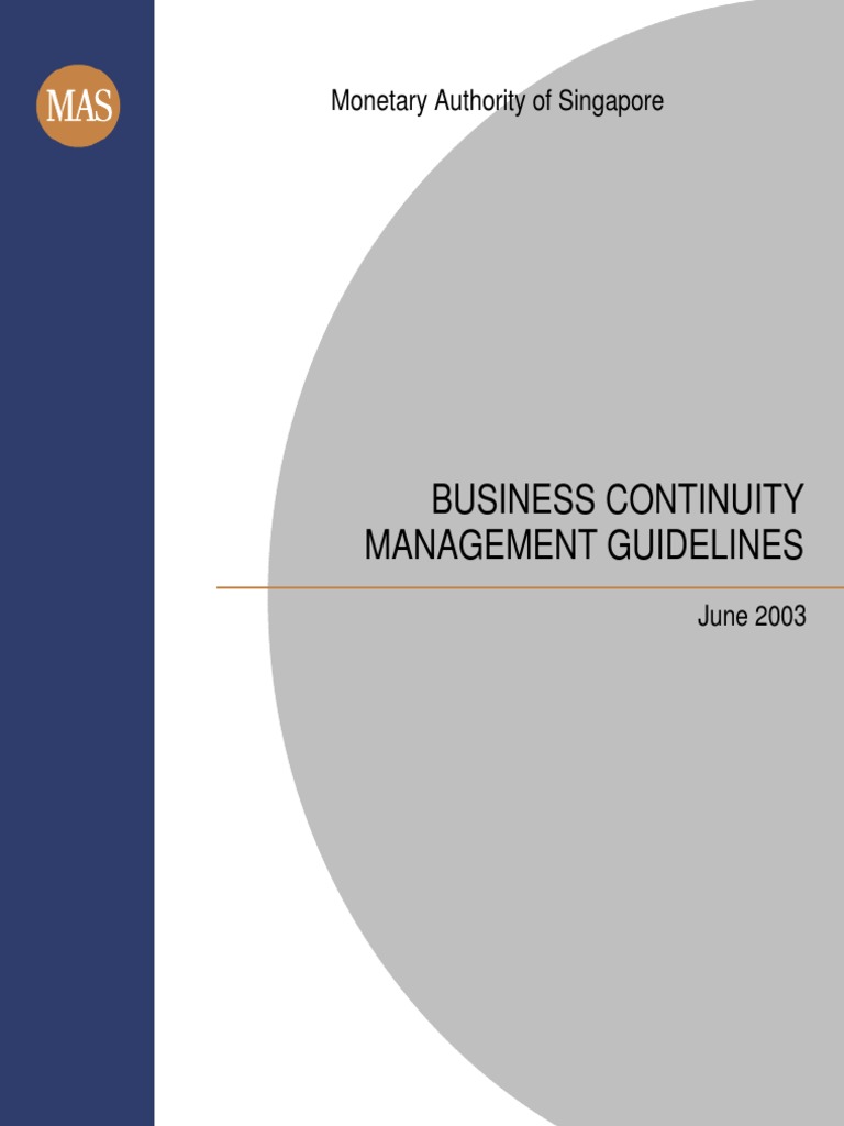 Singapore BCM Guidelines Business Continuity Risk