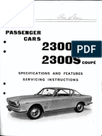 Fiat 2300 Coupe Service Instructions
