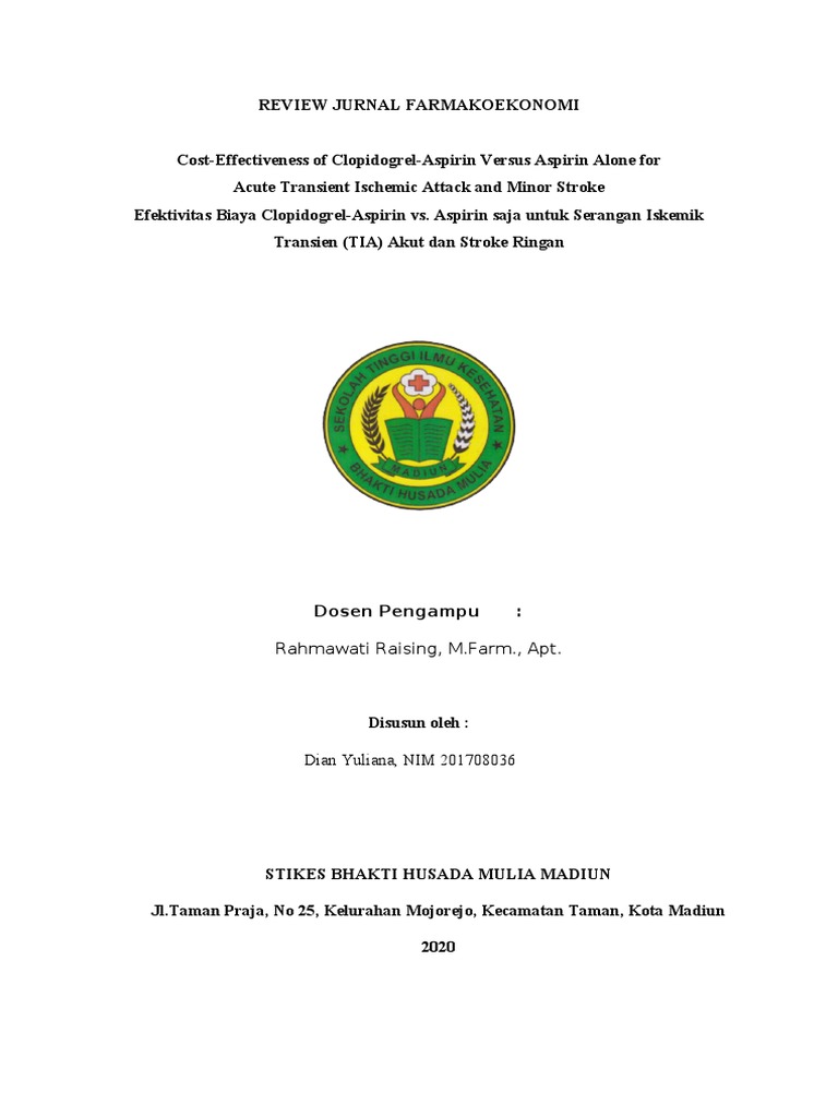 Review Jurnal Farmakoekonomi (Aspirin CPG) PDF