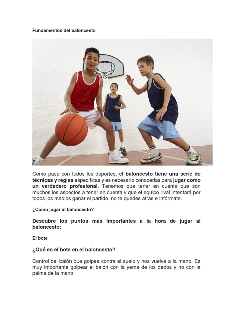 Fundamentos Del Baloncesto | PDF | Ocio | Juegos de habilidad física