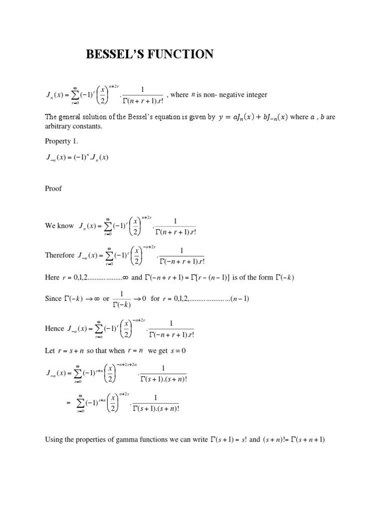 Bessel's Function Explained | PDF | Discrete Mathematics | Number Theory
