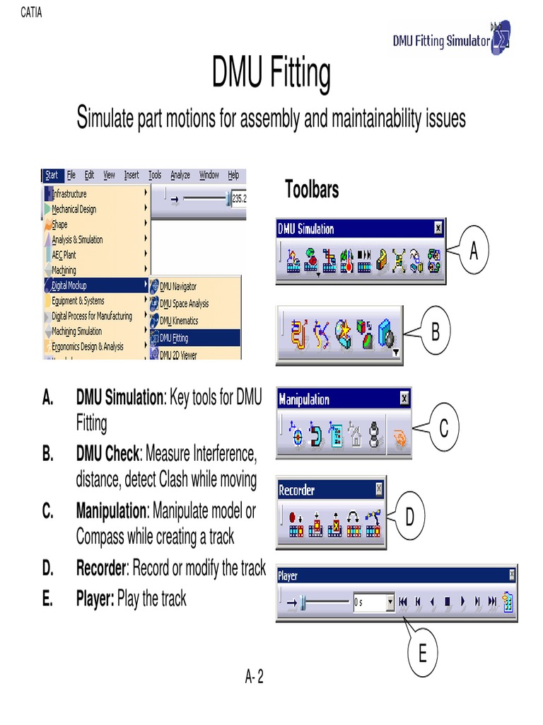 DMU Fitting and Simulation in CATIA | PDF | Simulation | Icon (Computing)