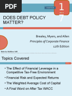 Does Debt Policy Matter?: Principles of Corporate Finance