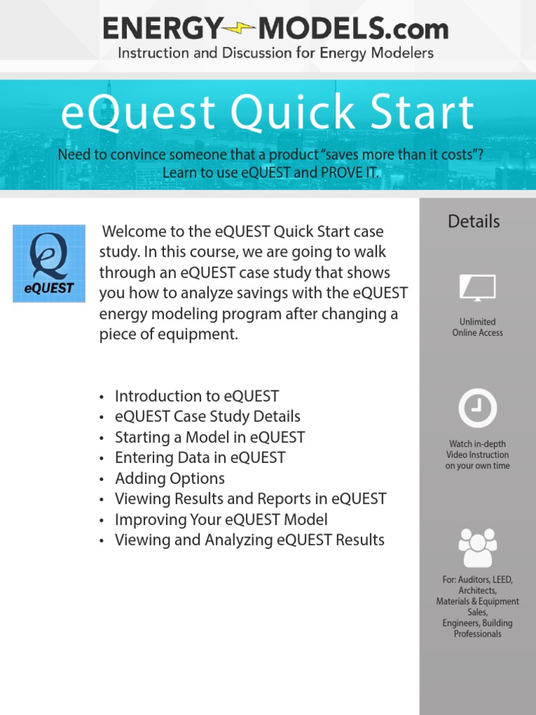 eQUEST Quick Start Guide for Energy Savings | PDF | Art | Technology ...