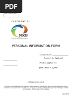 Employment application form NKB