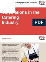 Calculations in The Catering Industry: 8065-02 Unit 219: Catering Operations, Costs and Menu Planning
