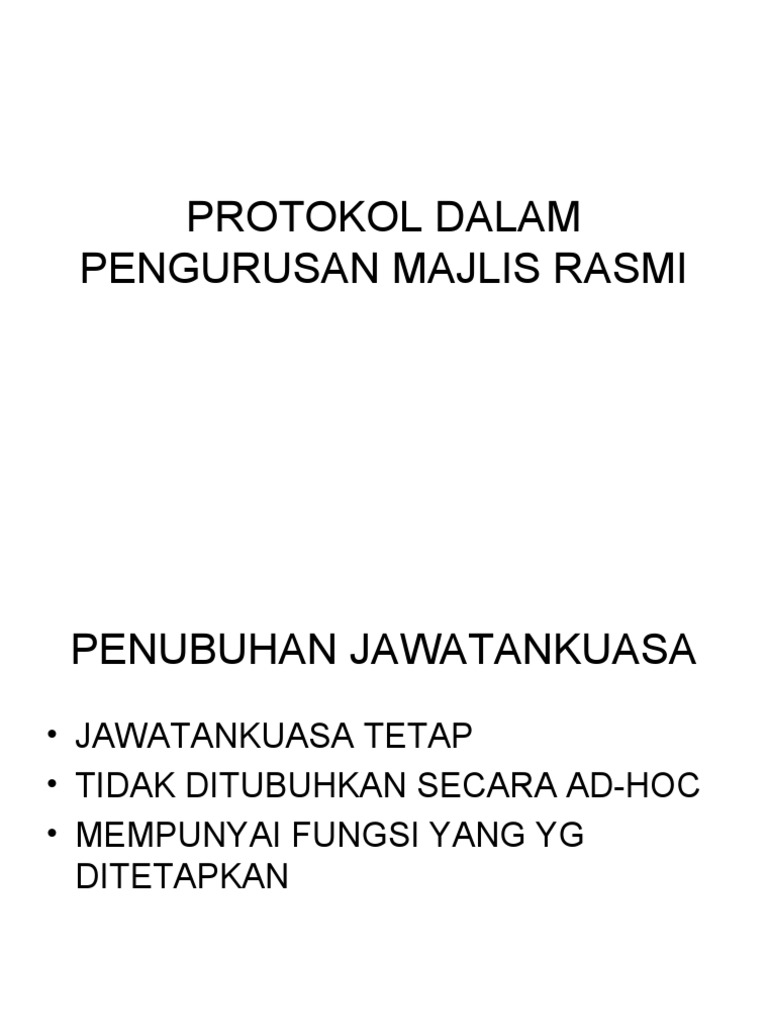 Protokol Pengurusan Majlis Rasmi | PDF