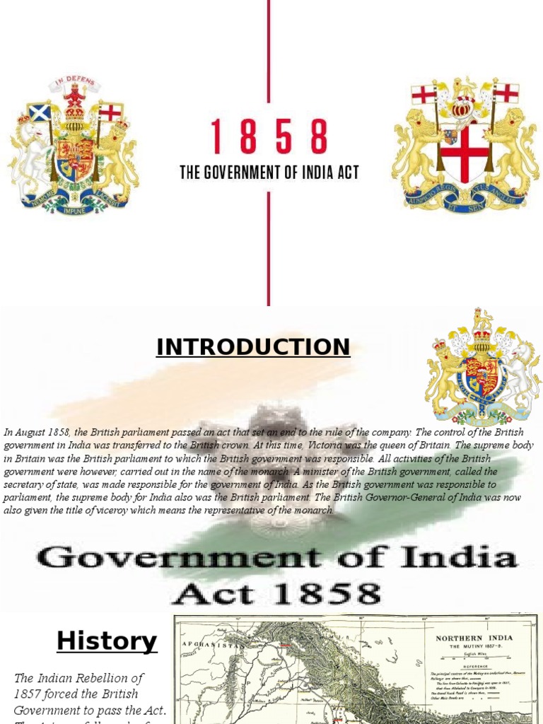 The Government of India Act 1858 | PDF | British Raj | Government Of ...