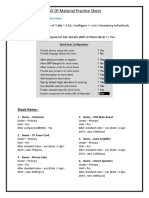 Bill of Material Practice Sheet