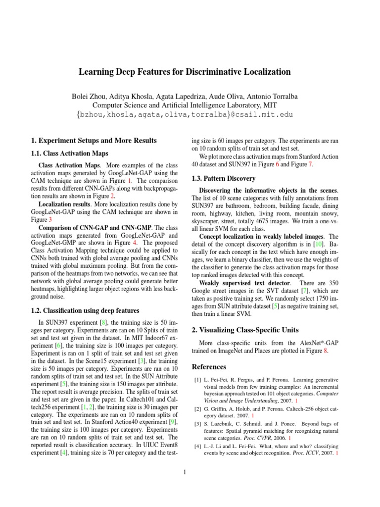 Deep Learning for Image Localization | PDF | Cybernetics | Areas Of ...