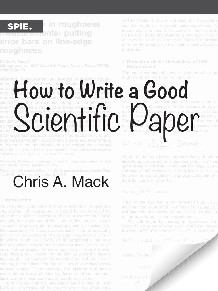 HOW TO WRITE GOOD SCIENTIFIC PAPER pdf Altruism Science Free 30 