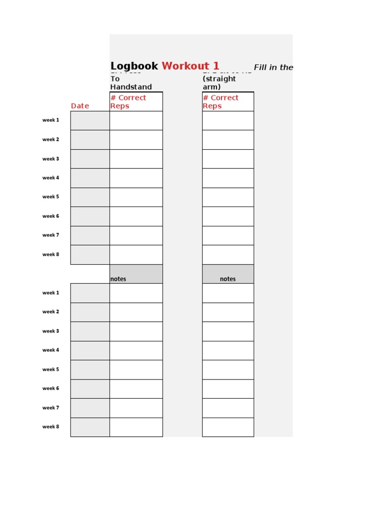Logbook for Advanced Workout Tracking | PDF | Individual Sports | Hobbies