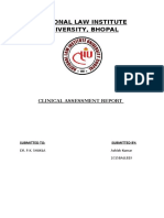 National Law Institute University, Bhopal: Clinical Assessment Report