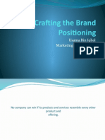 Crafting The Brand Positioning: Usama Bin Iqbal Marketing Management Lecture # 7