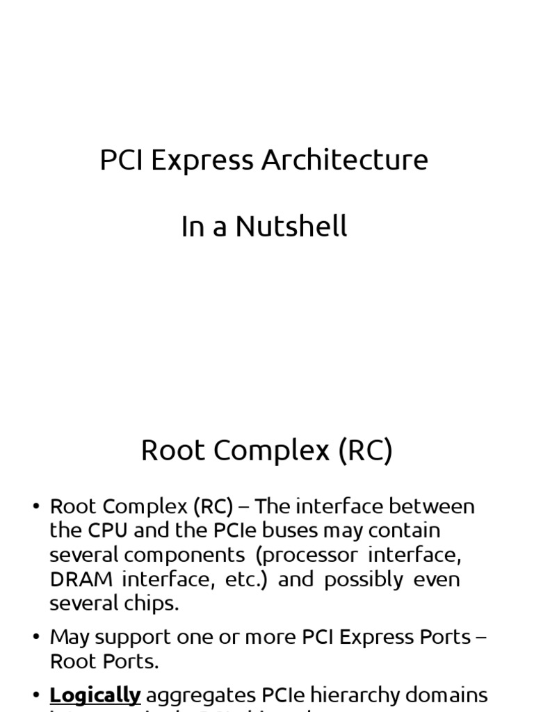 PCIe Root Complex Architecture Overview | PDF