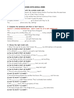 Exercises With Modal Verbs PDF