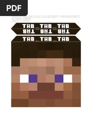 Printable - Minecraft Steve Mask
