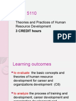 Theories and Practices of Human Resource Development: 3 CREDIT Hours