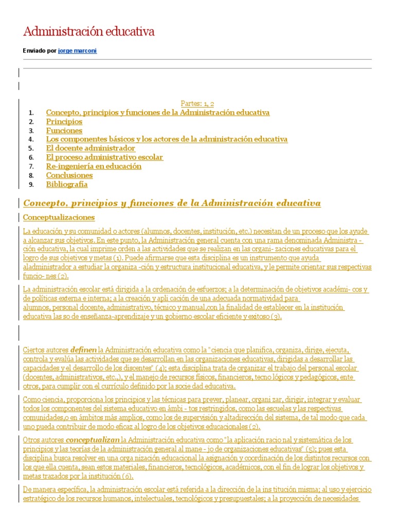 Conceptos y principios de administración educativa | PDF | Evaluación ...