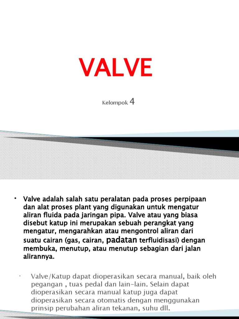 JENIS VALVE DAN KARAKTERISTIK UKURANNYA | PDF