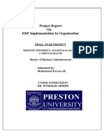 Project Report On ERP Implementation in Organization: Submitted by