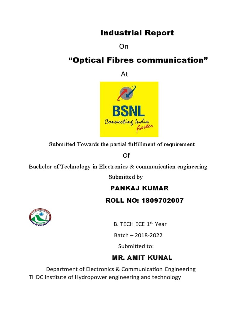 Optical Fibers Communication Report | PDF | Computers | Technology ...