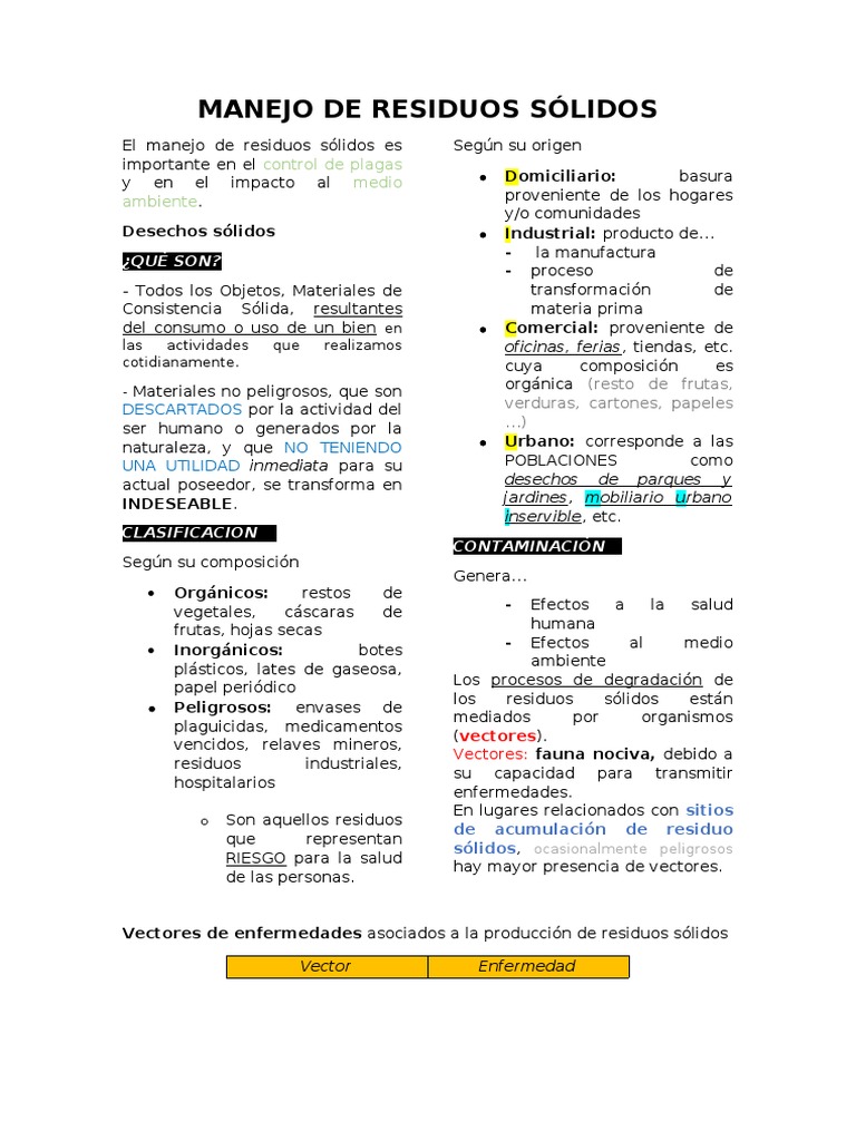 Manejo Efectivo de Residuos Sólidos | PDF | El plastico | Residuos