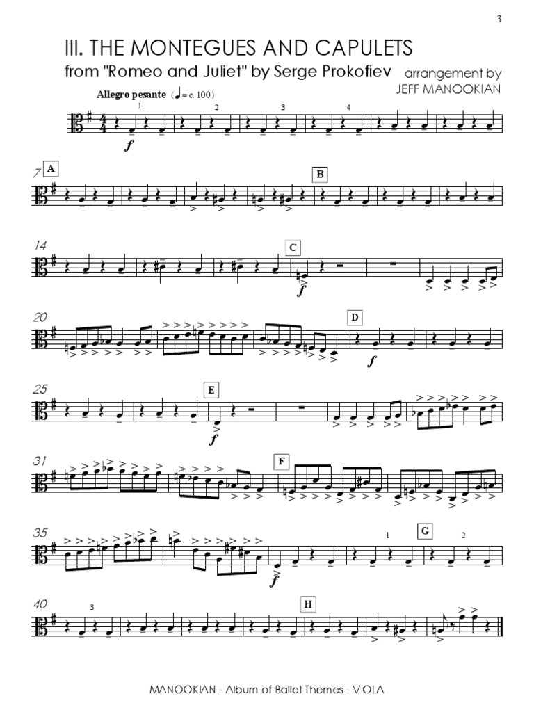 The Montagues and Capulets Sheet Music | PDF | Characters In Romeo And ...