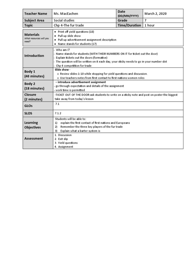 Grade 7 Social Studies Lesson Plans | PDF | Lesson Plan | Education Theory