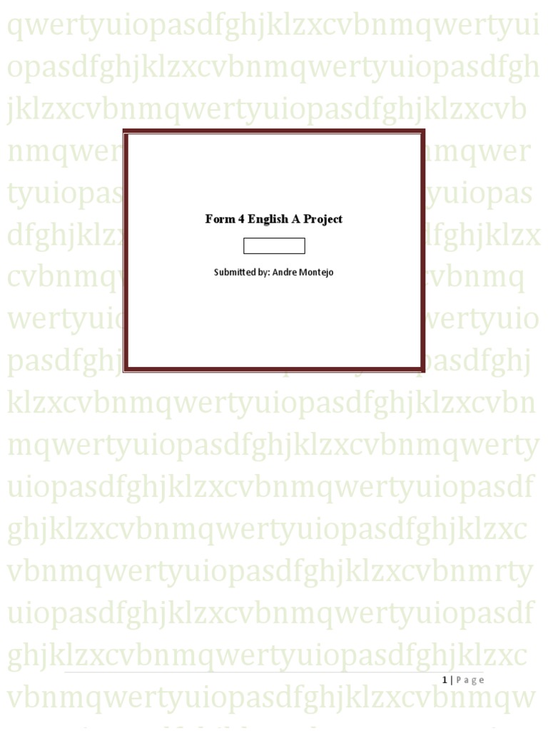 Form 4 English Project Overview | PDF | Epidemiology | Health Sciences