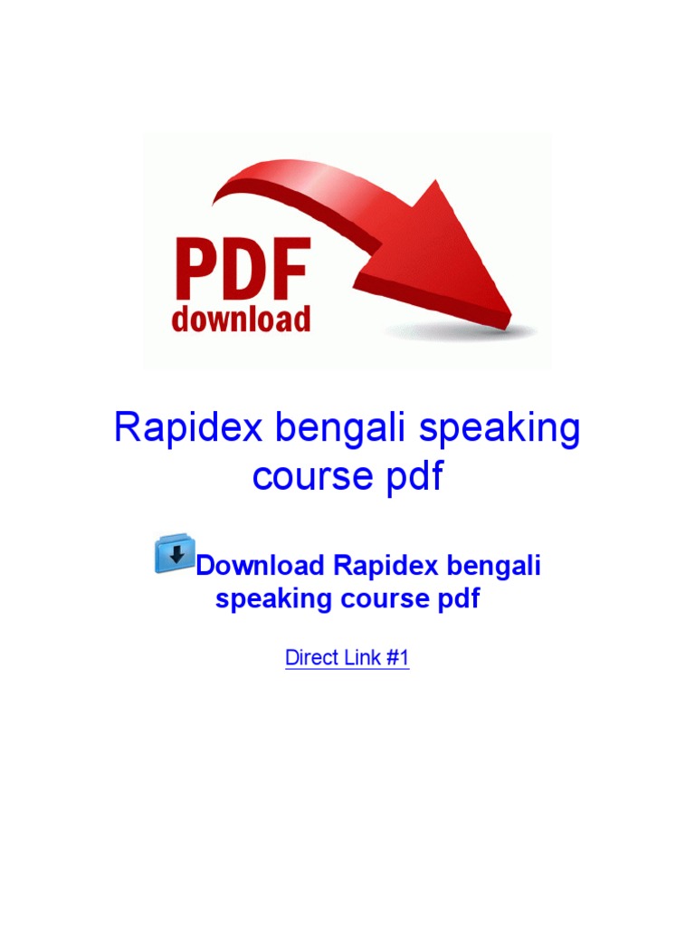 Rapidex Bengali Speaking Course PDF PDF Microsoft Windows Software