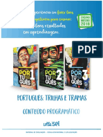 Português - Trilhas e Tramas. Conteúdo Programático. Encontre Bons Resultados em Aprendizagem. Junte Nossa Experiência em Fazer Bons