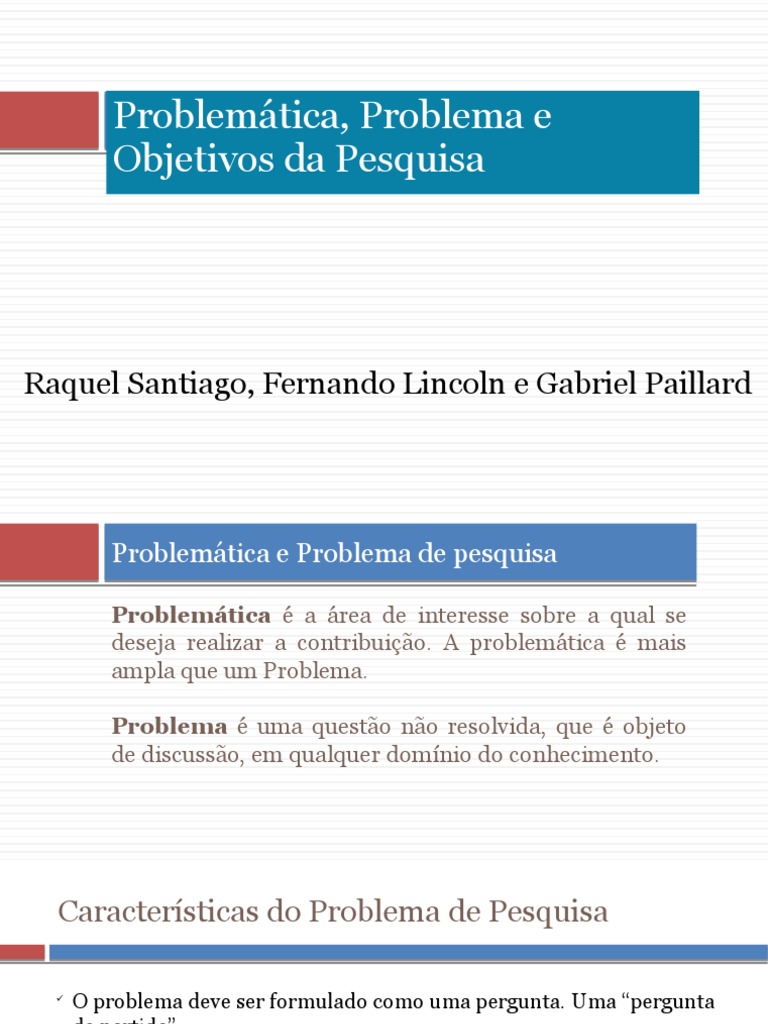 Diferença entre Problema e Problemática | PDF | Dados | Comunicação