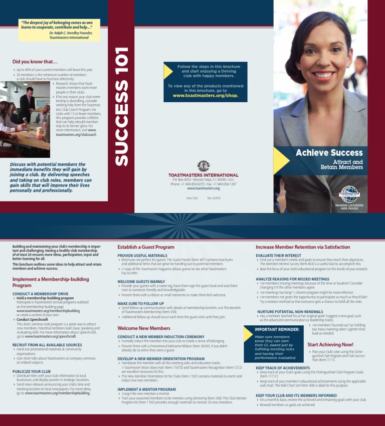 Success 101 - Membership Focus | PDF | Goal | Communication